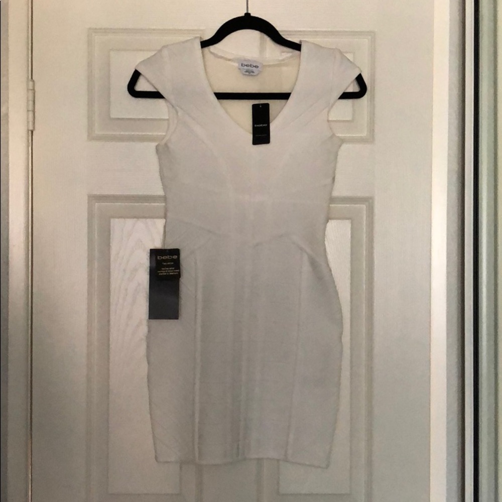 White Bebe Bandage Dress